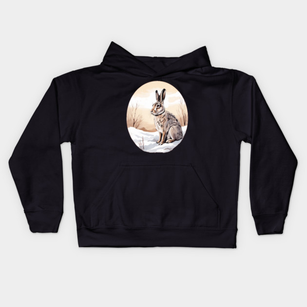 Circular Art with Bunny Rabbit Kids Hoodie by BirdsnStuff