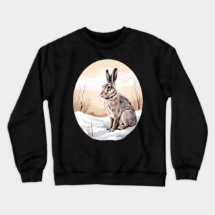 Circular Art with Bunny Rabbit Crewneck Sweatshirt
