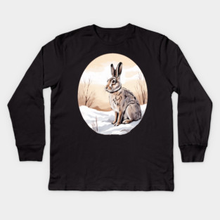 Circular Art with Bunny Rabbit Kids Long Sleeve T-Shirt
