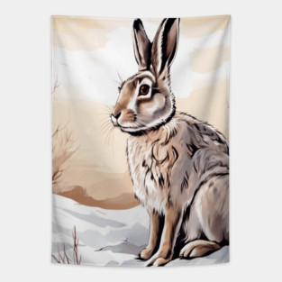 Circular Art with Bunny Rabbit Tapestry