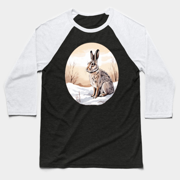 Circular Art with Bunny Rabbit Baseball T-Shirt by BirdsnStuff