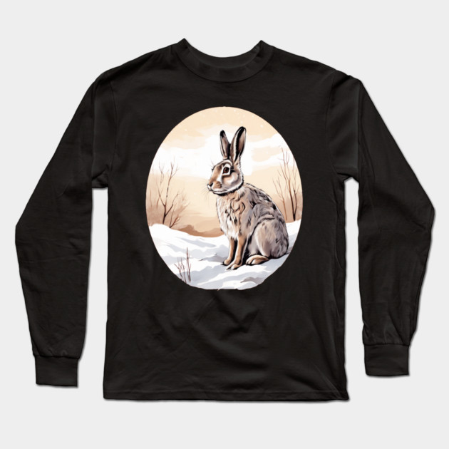 Circular Art with Bunny Rabbit Long Sleeve T-Shirt by BirdsnStuff