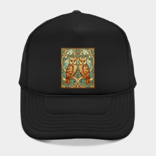 Owls in Nouveau Style Art Hat