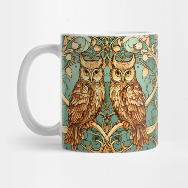 Owls in Nouveau Style Art by BirdsnStuff