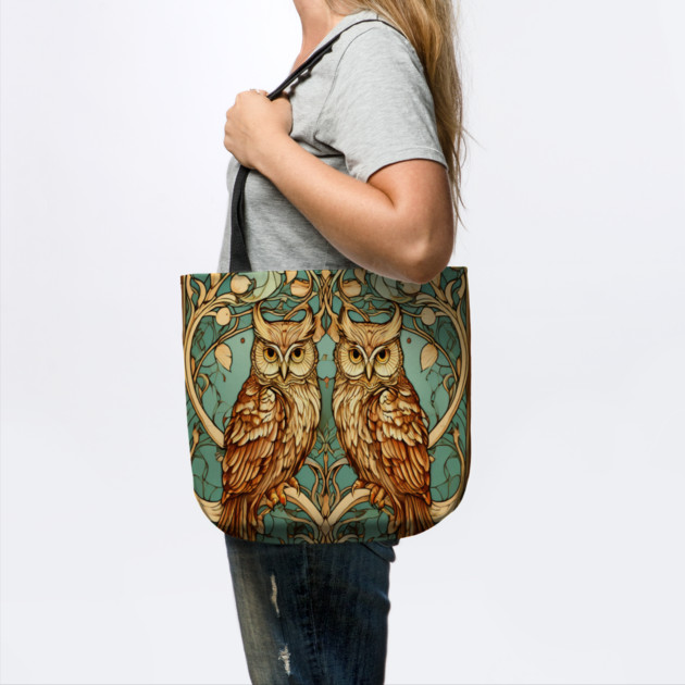 Owls in Nouveau Style Art by BirdsnStuff