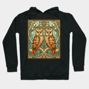 Owls in Nouveau Style Art Hoodie