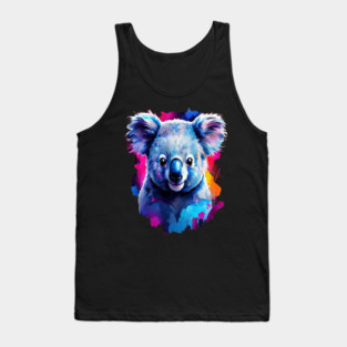 Cute and Vibrant Painted Koala Tank Top