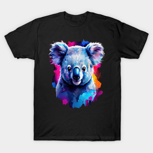 Cute and Vibrant Painted Koala T-Shirt by BirdsnStuff