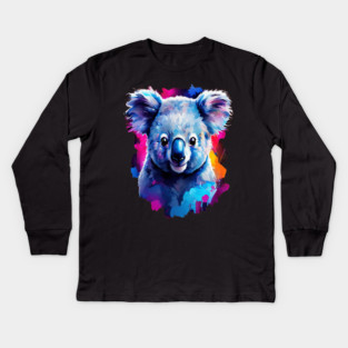 Cute and Vibrant Painted Koala Kids Long Sleeve T-Shirt