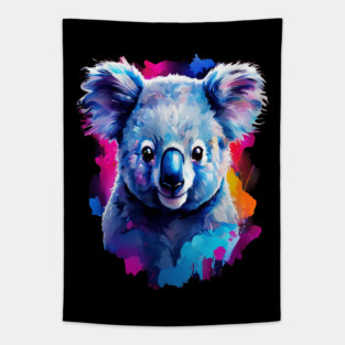Cute and Vibrant Painted Koala Tapestry