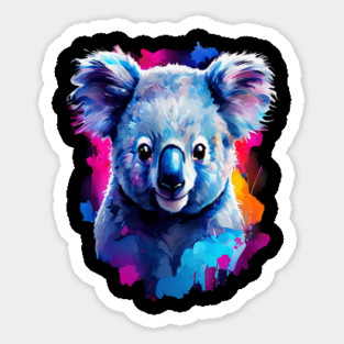 Cute and Vibrant Painted Koala Sticker