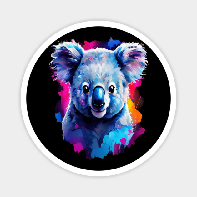 Cute and Vibrant Painted Koala Magnet by BirdsnStuff