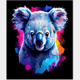 Cute and Vibrant Painted Koala Posters and Art