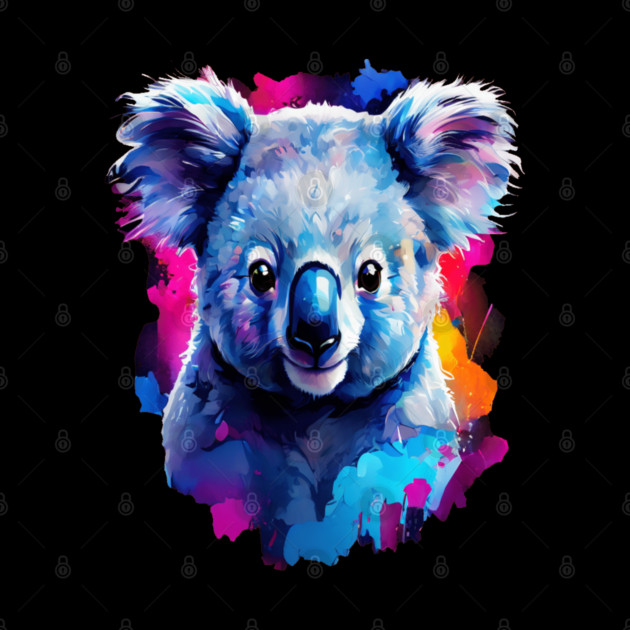 Cute and Vibrant Painted Koala by BirdsnStuff