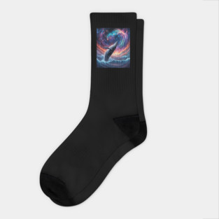Celestrial Watercolor Whale Socks