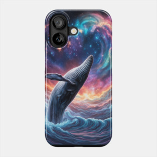 Celestrial Watercolor Whale Phone Case