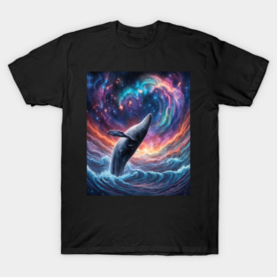 Celestrial Watercolor Whale T-Shirt