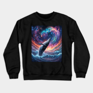 Celestrial Watercolor Whale Crewneck Sweatshirt