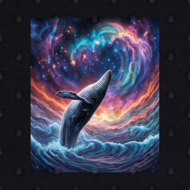 Celestrial Watercolor Whale by BirdsnStuff