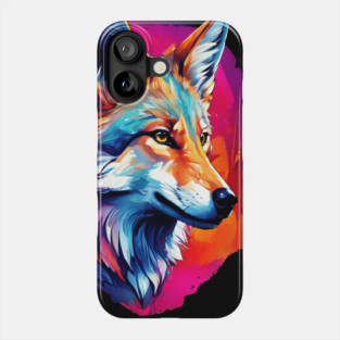 Jackal in Watercolor Splash Phone Case