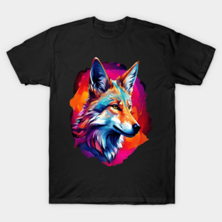 Jackal in Watercolor Splash T-Shirt