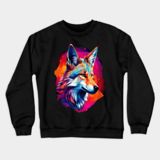 Jackal in Watercolor Splash Crewneck Sweatshirt