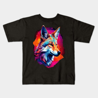 Jackal in Watercolor Splash Kids T-Shirt