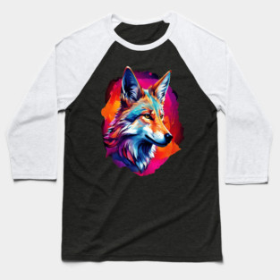 Jackal in Watercolor Splash Baseball T-Shirt