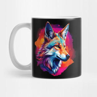 Jackal in Watercolor Splash Mug
