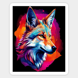 Jackal in Watercolor Splash Magnet