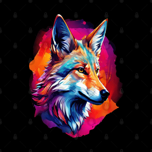 Jackal in Watercolor Splash by BirdsnStuff