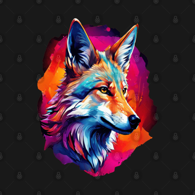 Jackal in Watercolor Splash by BirdsnStuff