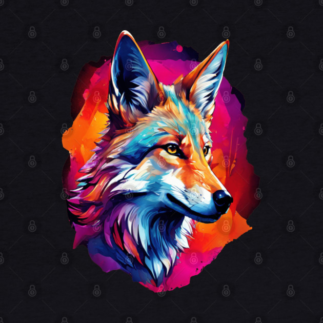 Jackal in Watercolor Splash by BirdsnStuff