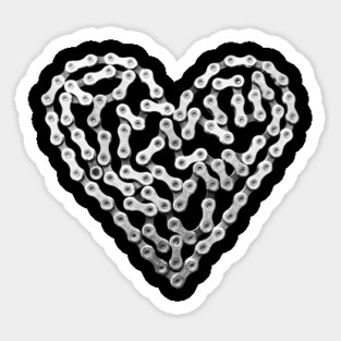 Bike Chain Heart Sticker