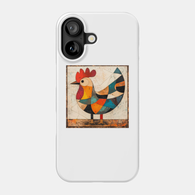 Chicken - Cubist Style Retro Colorful Abstract Design Phone Case by TuncGK