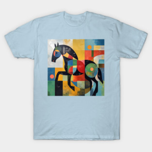 Horse - Modernist Style Colored Abstract Animal T-Shirt