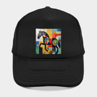Horse - Modernist Style Colored Abstract Animal Hat