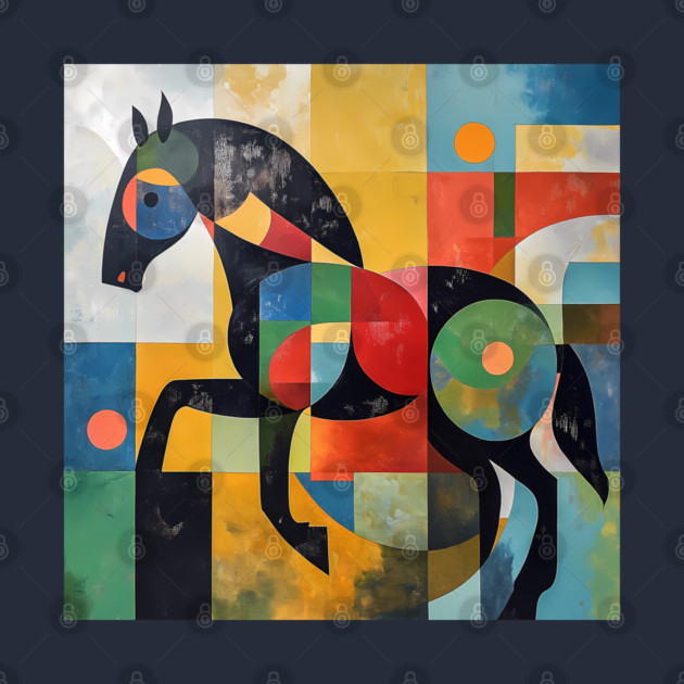Horse - Modernist Style Colored Abstract Animal by TuncGK
