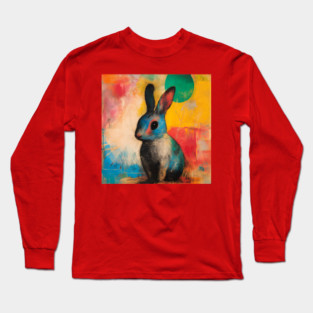 Rabbit - Watercolor Style Cute Animal Long Sleeve T-Shirt