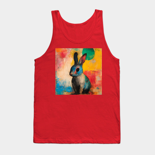Rabbit - Watercolor Style Cute Animal Tank Top by TuncGK