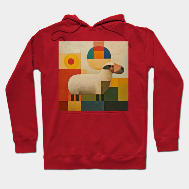 Sheep - Retro Modernism Style Colorful Abstraction Hoodie by TuncGK