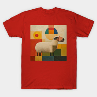 Sheep - Retro Modernism Style Colorful Abstraction T-Shirt