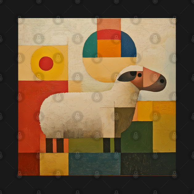 Sheep - Retro Modernism Style Colorful Abstraction by TuncGK