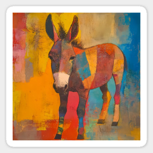 Donkey - Abstract Retro Color Abstract Design Magnet