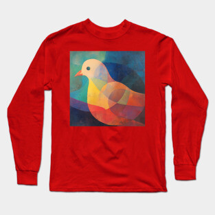 Dove - Abstract Modernist Style Cute Animal Long Sleeve T-Shirt