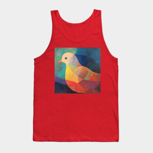 Dove - Abstract Modernist Style Cute Animal Tank Top by TuncGK