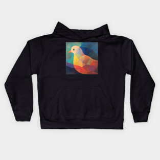 Dove - Abstract Modernist Style Cute Animal Kids Hoodie