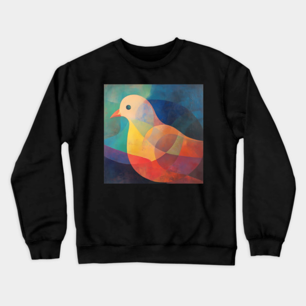 Dove - Abstract Modernist Style Cute Animal Crewneck Sweatshirt by TuncGK