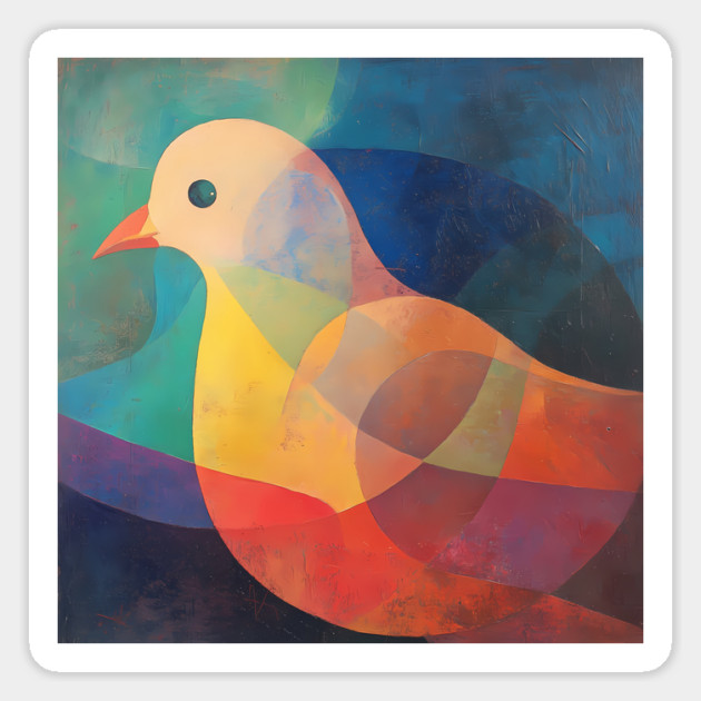 Dove - Abstract Modernist Style Cute Animal Magnet by TuncGK
