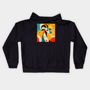 Goat - Mid Century Modernism Retro Animal Kids Hoodie